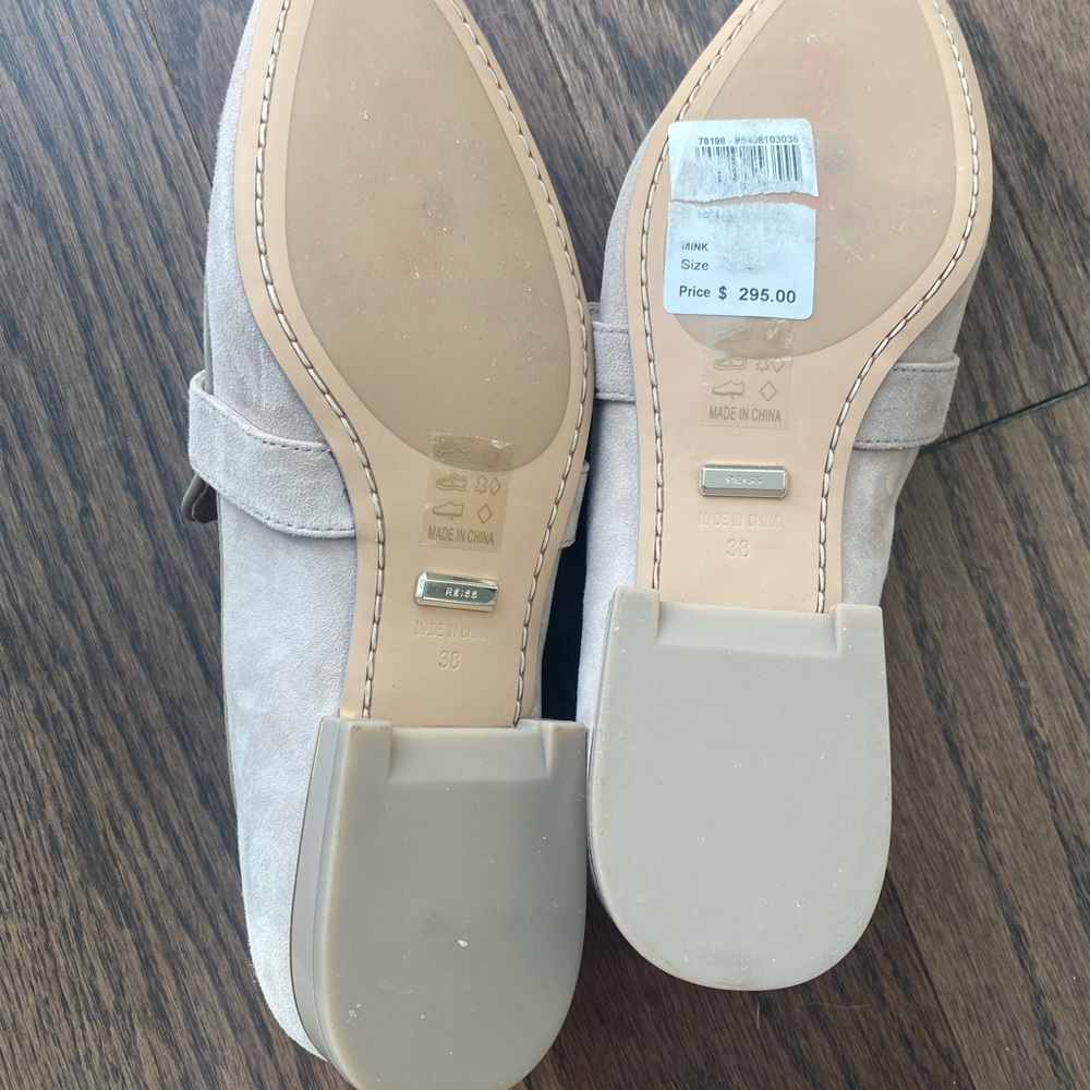 Reiss Women's Suede Buckle Detail Loafers 7.5 - Picture 4 of 12